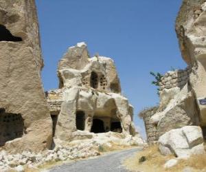 yapboz Göreme Milli Parkı ve Kapadokya, Türkiye mağara siteleri.